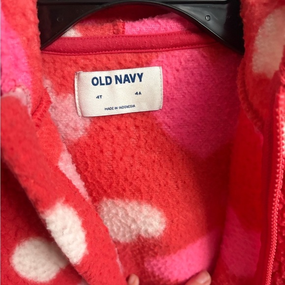 Old navy Red Heart Patterned Fleece Jacket 4 years - Picture 6 of 6